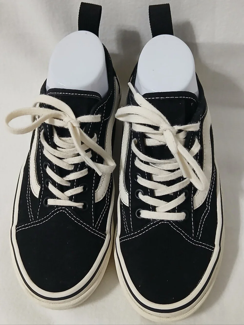 Classic Low-Top Skate Sneaker in Black and Cream